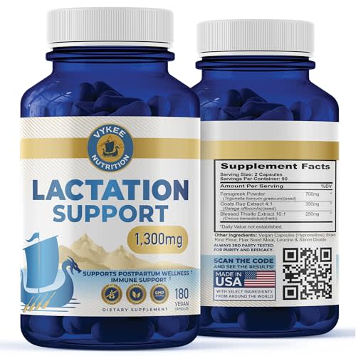 Vykee Nutrition Lactation Support 1,300mg – Herbal Formula for Nursing Moms | Supports Milk Production, Digestive Comfort & Women’s Wellness | Fenugreek, Goat’s Rue, Blessed Thistle