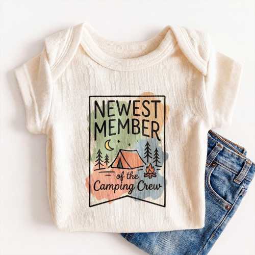 Newest Member of the Camping Crew Baby Onesies® - Cute Outdoor Adventure Bodysuit