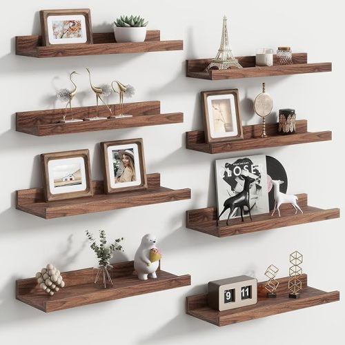 Floating Picture Ledge Shelves for Wall Set of 4, 24 Inch Wall Shelves with Lip Long Large Nursery Book Shelf for Toys Storage Kids Bookshelf Wall Mounted Living Room Bedroom Decor Frames