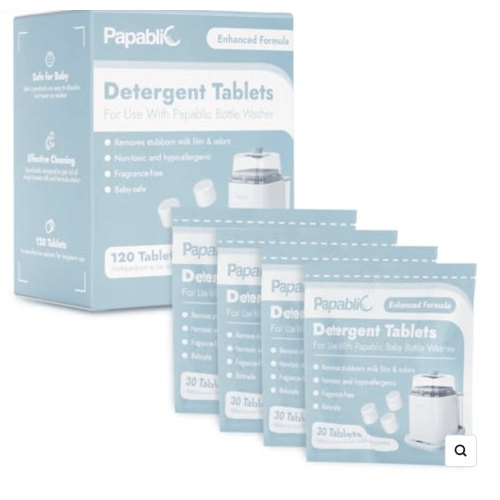 Papablic Official Detergent Deepclean Tablet for Papablic Baby Bottle Washer, 120 Count