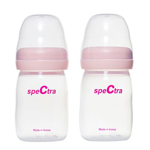 Spectra - Wide Neck Baby Bottles - Compatible with Spectra Breast Milk Pump Flanges (Pack of 2)