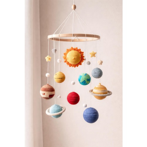 Solar System Mobile Crochet Pattern | with Mobile Assembly Instructions PDF
