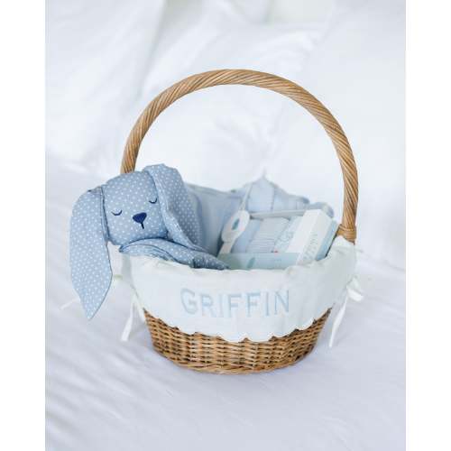 Blue Polka Dots Bunny Lovey Blanket
