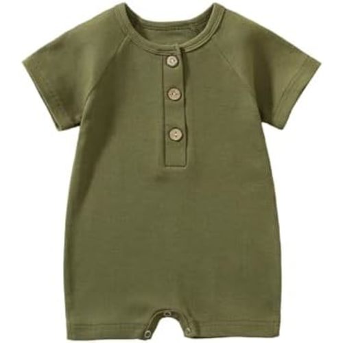 Baby Romper – Cotton Newborn Outfit, Short Sleeve Unisex Onesie
