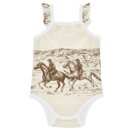 Ollabaky Baby Girls' Bodysuit Cotton Sleeveless Ruffle Newborn Clothes for 0-24 Months