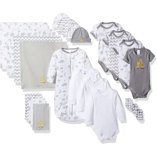 Spasilk Baby Essential 23 Piece Layette Set for Newborns and Infants, 0-6 Months, Grey Celestial