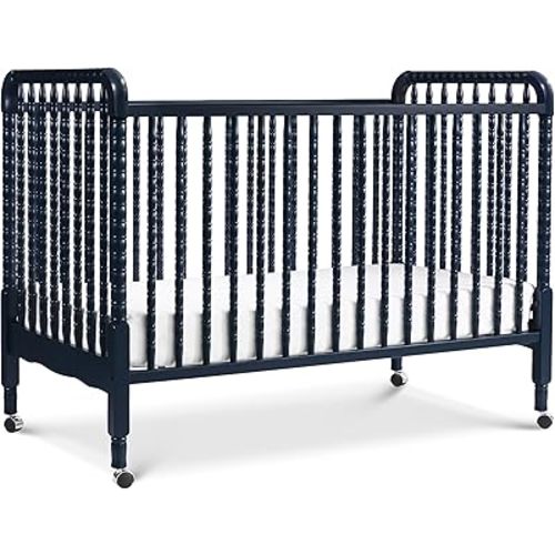 daVinci Jenny Lind 3-in-1 Baby Crib Convertible to Toddler Bed, Daybed - Easy to Assemble - GREENGUARD Gold Certified - 4 Adjustable Mattress Heights, Conversion Kit Sold Separately - Navy