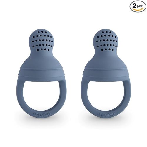 mushie Silicone Baby Fresh Fruit & Food Feeder Pacifier | 6 Months+ (Tradewinds)