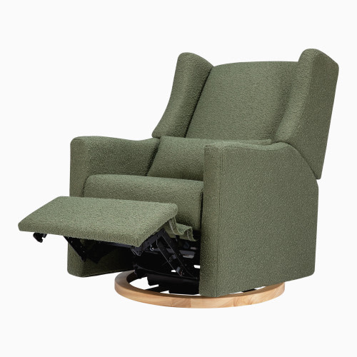 babyletto Kiwi Electronic Recliner and Swivel Glider - Olive Boucle With Light Base