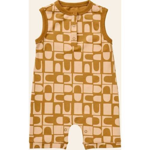 Printed Henley Romper, Orange - Young Days | Maisonette