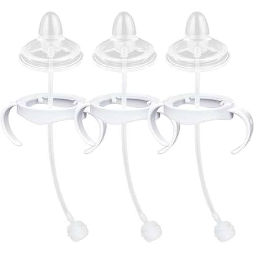 Amazon.com: Sippy Cup Conversion Kit Compatible with Philips Avent Natural Baby Bottles, Soft Straw top and Weighted Ball Sippy Cup Transition Kit with Handles, 8m+ Pack of 3