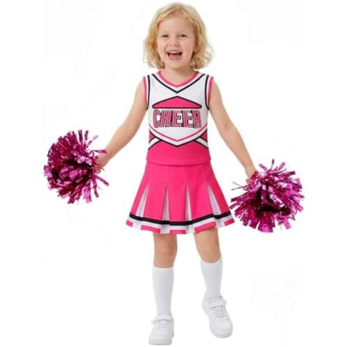 Doxrmuru Girls Cheerleader Costume Cheerleading Outfit for Halloween Party Birthday Gift