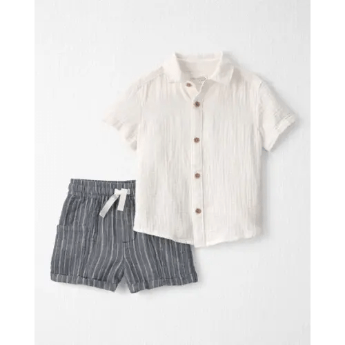 Toddler Boy 2-Piece Organic Cotton Gauze Top & Short Set - Little Planet | Carter's