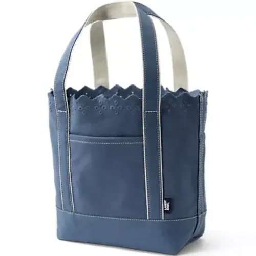 Medium Eyelet Canvas Open Top Tote | Lands' End