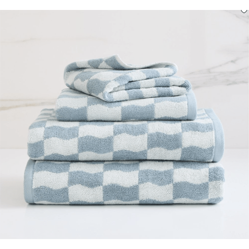 Wavy Blocks Towels – Retro Cotton Bath | West Elm
