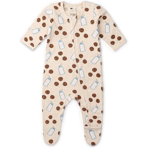 monica + andy Double Zipper One Piece, 100% Organic Baby Clothes for Girls & Boys, Unisex, Preemie, Newborn & Infant Sizes