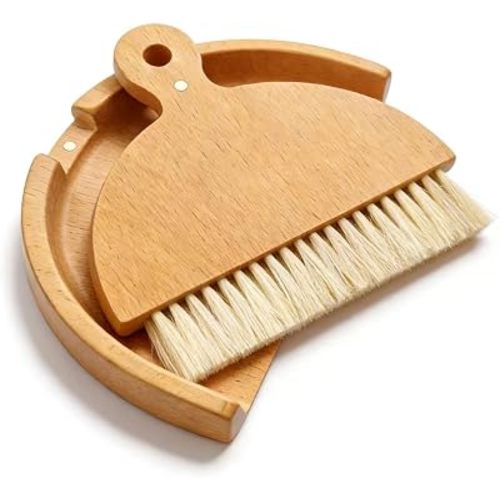 Wooden Dustpan and Brush Set Desktop Table Dustpan and Brush Set