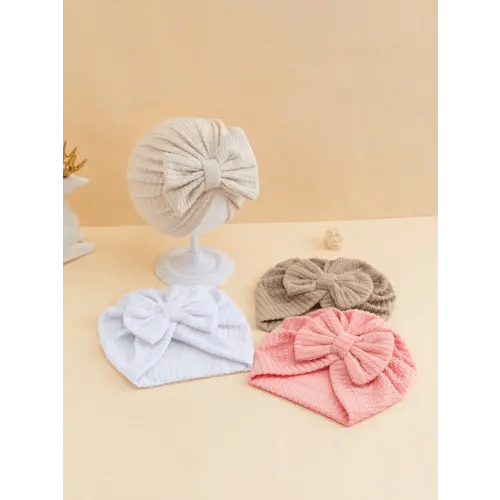 4pcs/Set Infant Ribbed Floral Pattern Beanie, For Daily Warmth, Sun Ion & Wind Resistance | SHEIN USA