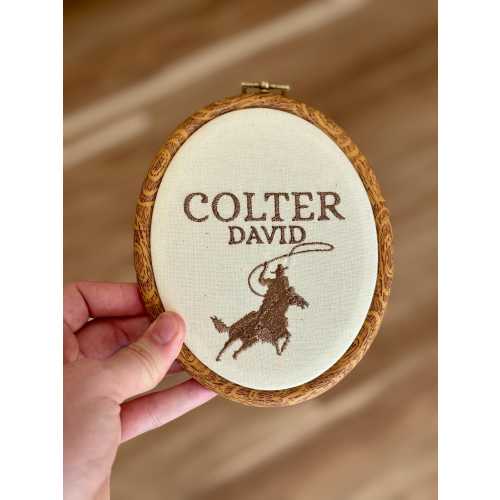Western Baby Name Announcement Sign | Cowboy Birth Announcement Hoop | Personalized Baby Name Sign | Hospital Newborn Photo Prop | Baby Boy