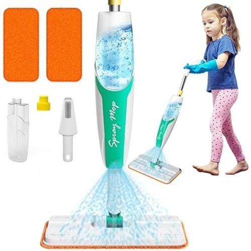 EP EXERCISE N PLAY Kids Spray Mop - Toddler-Size Cleaning Toy Set - Small Mop for Kids That Really Spray - Mini Toddler Mops - Montessori Toys for Toddlers Girls Boys 3 4 5 Years Old