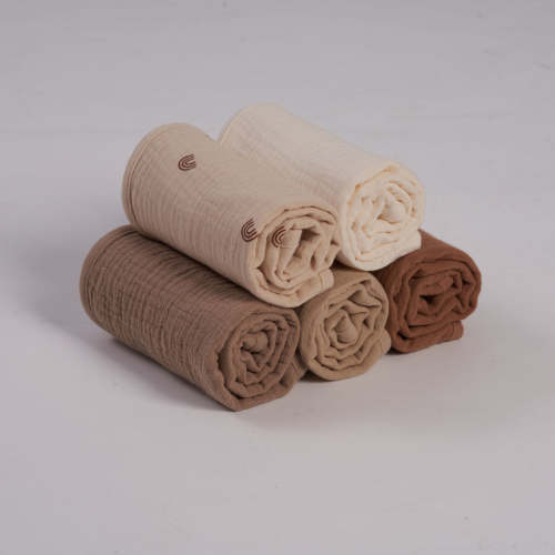 Organic Muslin Burp Cloths - Dusty Dunes 5 Pack