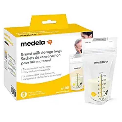 Medela Breast Milk Storage Bags, 100 Count, Ready to Use Breastmilk Bags for Breastfeeding, Self Standing Bag, Space Saving Flat Profile, Hygienically Pre-Sealed, 6 Ounce - 100 Count (Pack of 1)