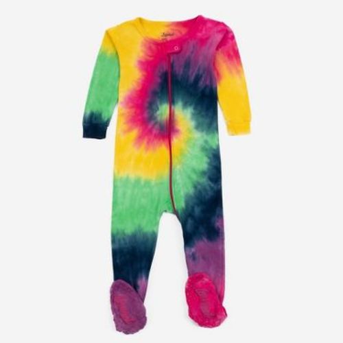 Leveret Footed Cotton Pajamas Tie Dye 2 Swirl 6-12 Month