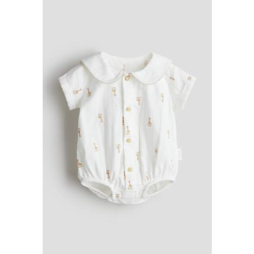 MUSLIN ROMPER SUIT WITH COLLAR