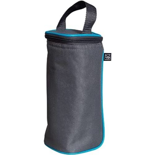 J.L. Childress Breast Milk Cooler Travel Bag - Insulated Baby Bottle Storage Bag, Portable Organizer Pack for Breast Milk, Use for Daycare or On the Go, Fits 1-2 Bottles - Grey/Teal