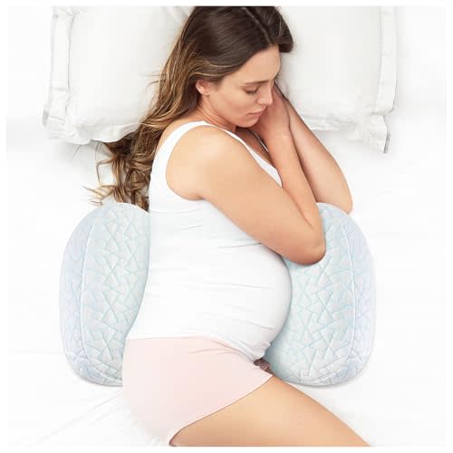 Safotad Pregnancy Pillows for Sleeping, Portable Maternity Pillow with Cooling Removable Cover, Adjustable Travel Wedge Pillow for Side Sleeper, Back, Belly & Hip Support, Multi-Use for Pregnant Women