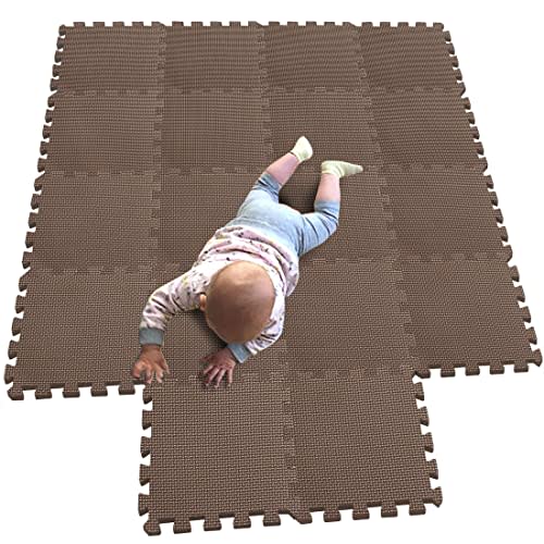 MQIAOHAM® 18 Pieces Puzzle Play Mats, Soft Baby Play Mat, Kids Interlocking Foam Floor Tiles, Toddlers Carpet Playmats G301018-106