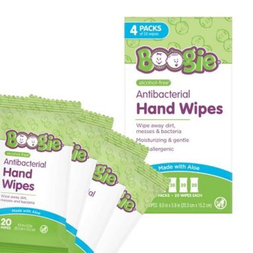 Boogie Antibacterial Hand Wipes 4pk/80ct