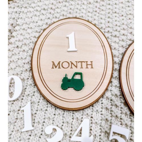 Tractor Monthly Milestone Markers, Boy Monthly Photo Sign, Farm Milestone Discs, Baby Shower Gift, Baby Photo Props, Tractor monthly Photos