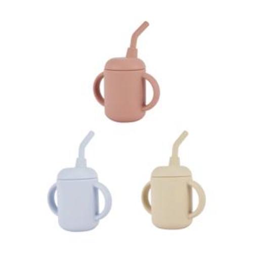 Silicone Sippy Cup with Straw - Assorted