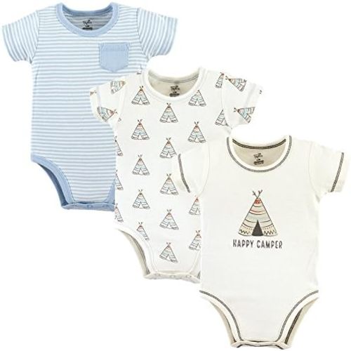 Touched by Nature Baby Boys' Organic Cotton Bodysuits Bodysuit, 3 Pack