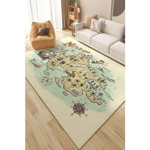 Neverland Map Rug–Vintage Peter Pan Themed Kids Room rug, Kid Carpet, Kids Room rug,Aesthetic Rug,Area Rug,Modern Rug, Bedroom Rug,Map Rug,
