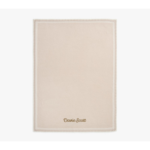 Preppy Soft Touch Knit Border Baby Blanket