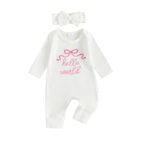 Socutebabe Baby Girl Winter Clothes Newborn Preemie Going Coming Home Outfit Ruffle Mitten Sweater Romper Cute Knit Jumpsuit