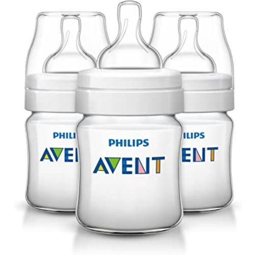 Philips Avent Anti-colic Baby Bottles Clear, 4oz, 3 Piece