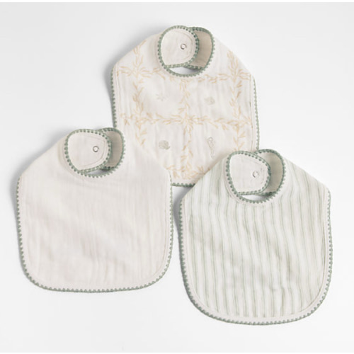 Frankie Seascape Green Baby Bib Set by Jake Arnold