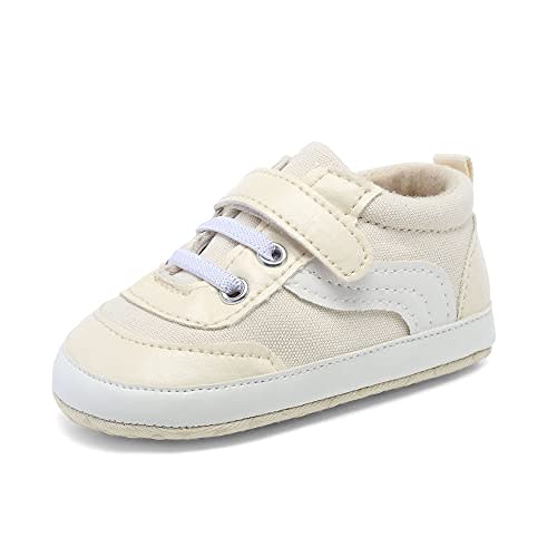 Clowora Unsex Baby Boys Girls Canvas First Walkers Shoes,Newborn Infant Non Slip Soft Sole Crib Casual Sneaker