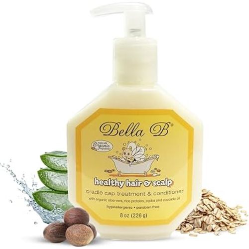 Bella B Healthy Hair & Scalp for Baby Cradle Cap Treatment 8 oz | Naturals Baby Cradle Cap Treatment Conditioner made with Aloe Vera & Organic Extracts Oil | Hypoallergenic, Paraben & Sulfate Free