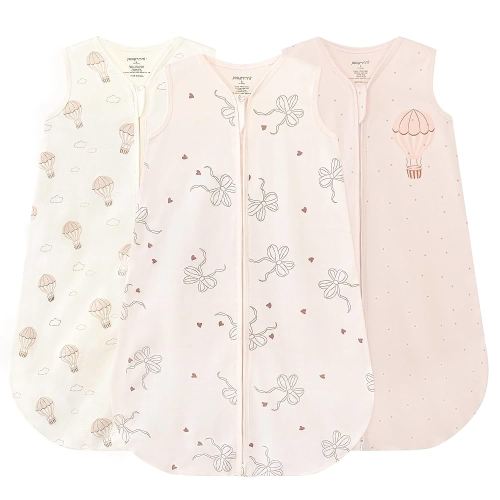 JELLYMONI Baby Sleep Sack 6-12 Months, 100% Cotton 3 Pack 0.5 TOG Baby Wearable Blanket Infant Sleep Sack with 2-Way Zipper Newborn Sleep Sacks