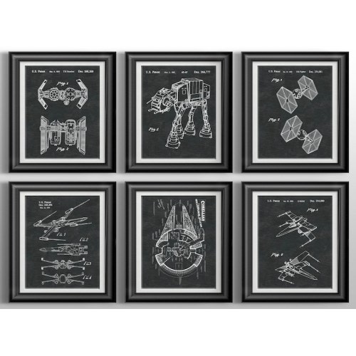 Star Wars Wall Art Set of 6 Prints Sci-fi Posters Nursery Decor Gift for Kids & Fans - Etsy