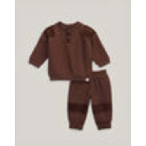 2-Piece Organic Cotton Mix Media Sweatshirt and Jogger Set - downtown brown | easy-peasy Soft, Sustainably Made Childrenswear