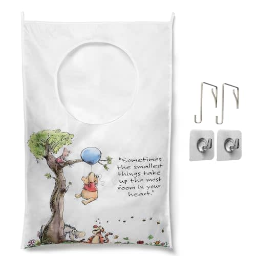 Winnie Hanging Laundry Hamper With 2 Types Hooks for Dirty Clothes, Large Tear-resistance Door Hamper Save Space, Decorative Hanging Laundry Bag(1PC)