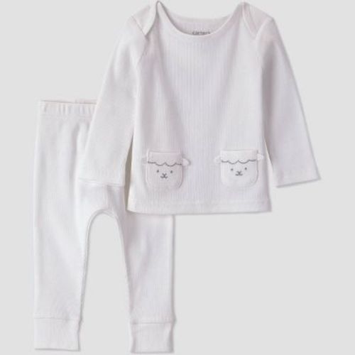 Carter's Just One You® Baby 2pc lamb Top and Bottom Sets - White 3M