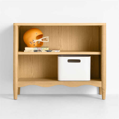 Waveland 38" Natural Oak Wood 2-Shelf Kids Bookcase