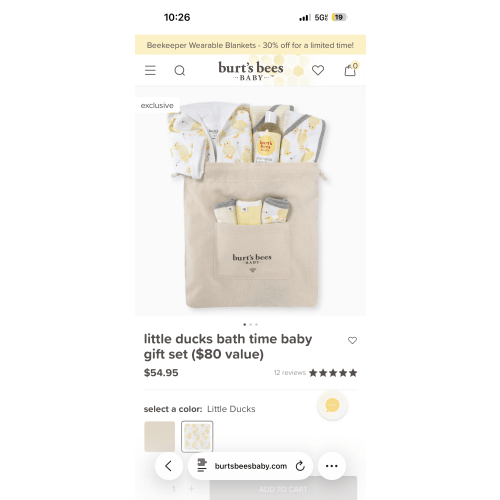 Little Ducks Bath Time Baby Gift Set ($80 Value)