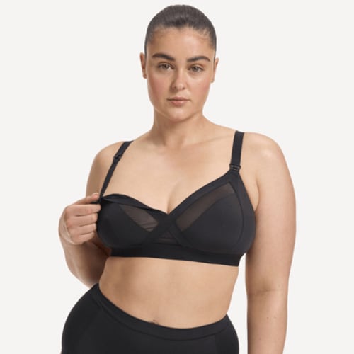 Black Maternity Support Wirefree Bralette